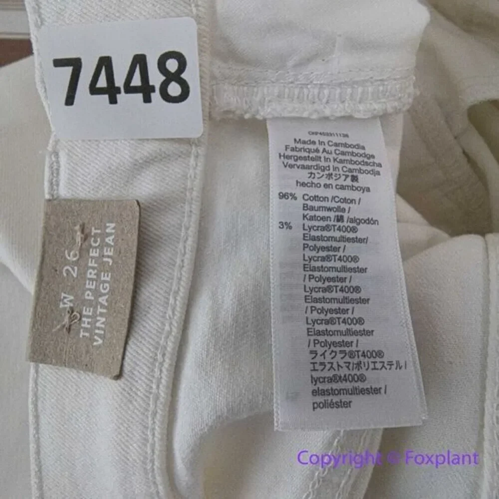New! Madewell The Perfect Vintage Jean in Tile‎ White, size 26